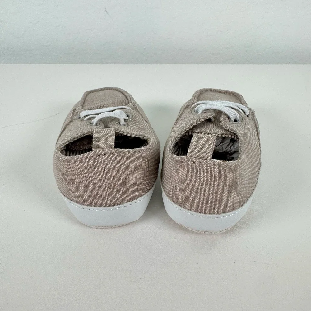 Old Navy Boat Shoes Kids 12-18M Light Khaki Canvas Nautical Preppy Loafers